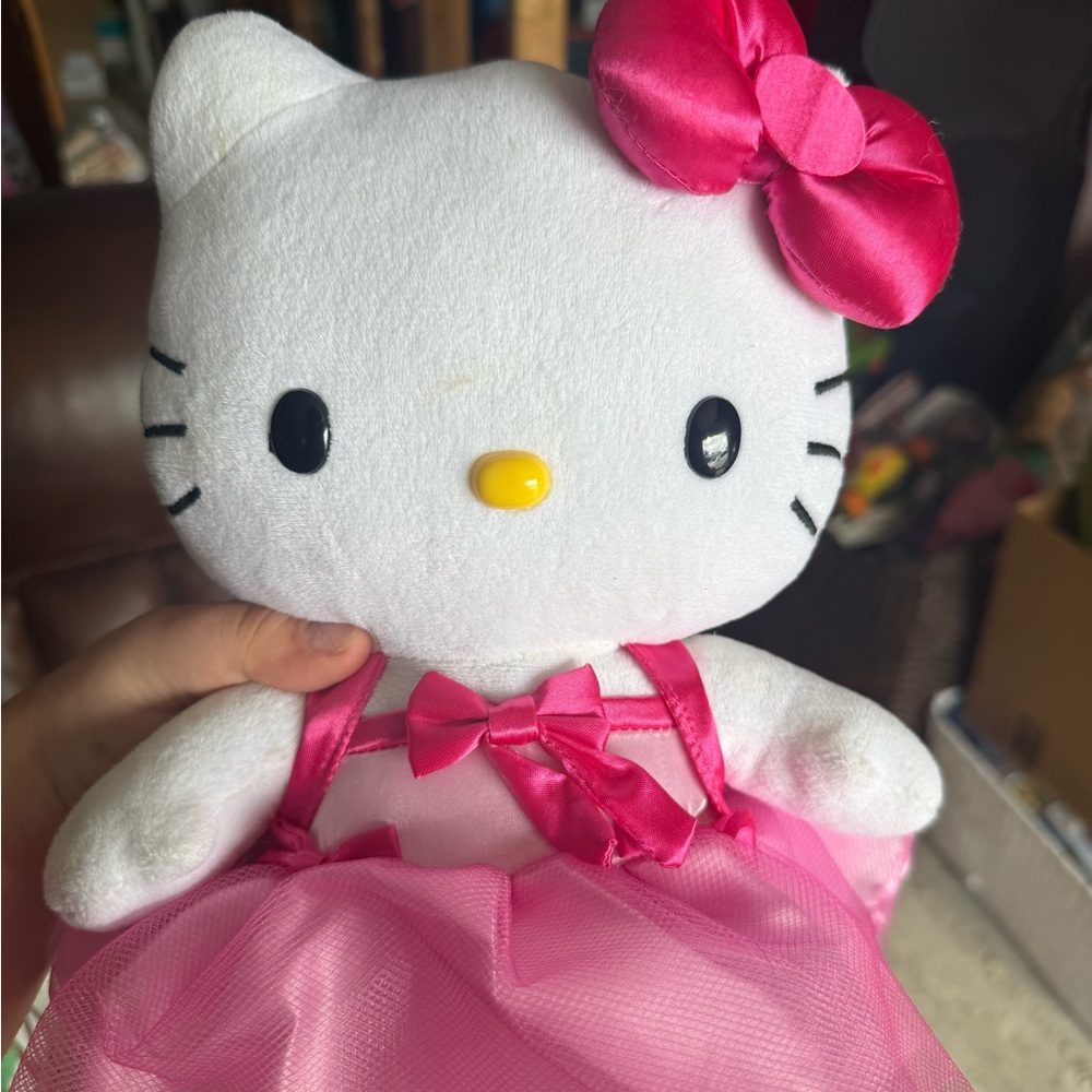 Sanrio Hello Kitty Plush with Pink Dress and Bow